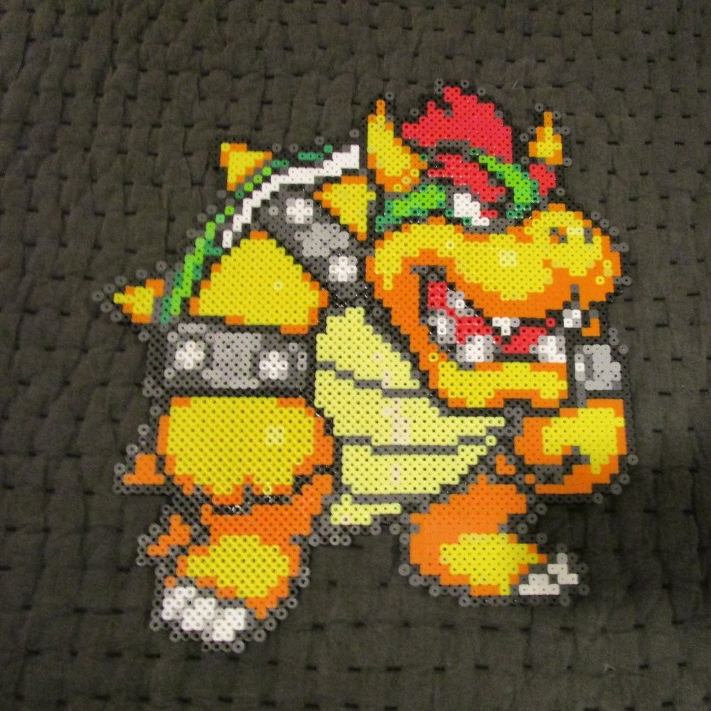 Bowzer from MarioKart Homemade Perler Bead